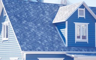 Blue and white home for sale